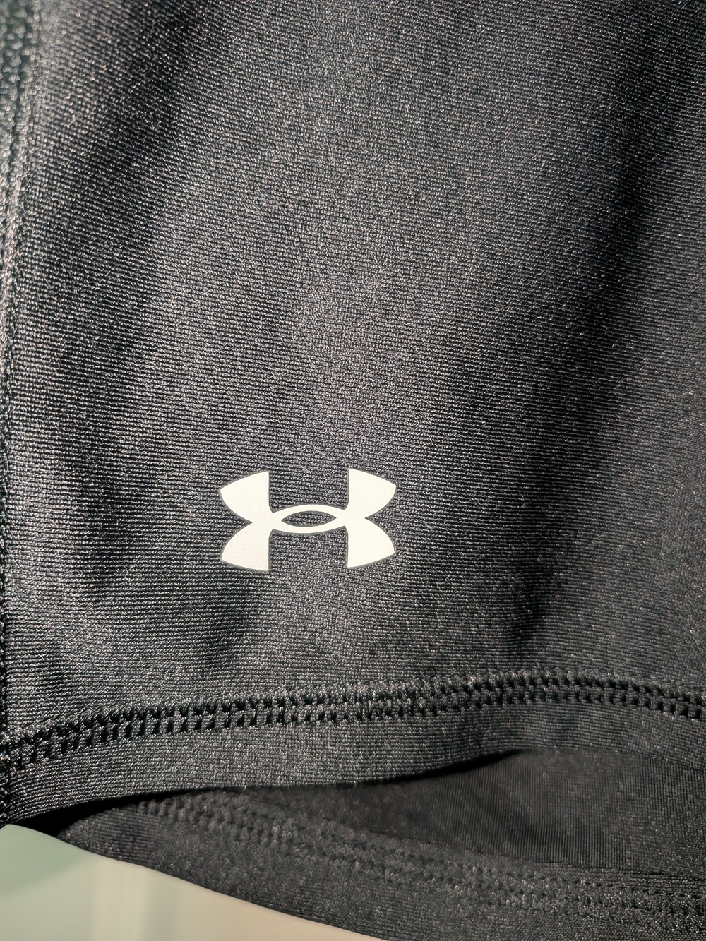 Under Armour Black Bike Shorts with Multicolor Wave Waistband - Picture 2 of 7